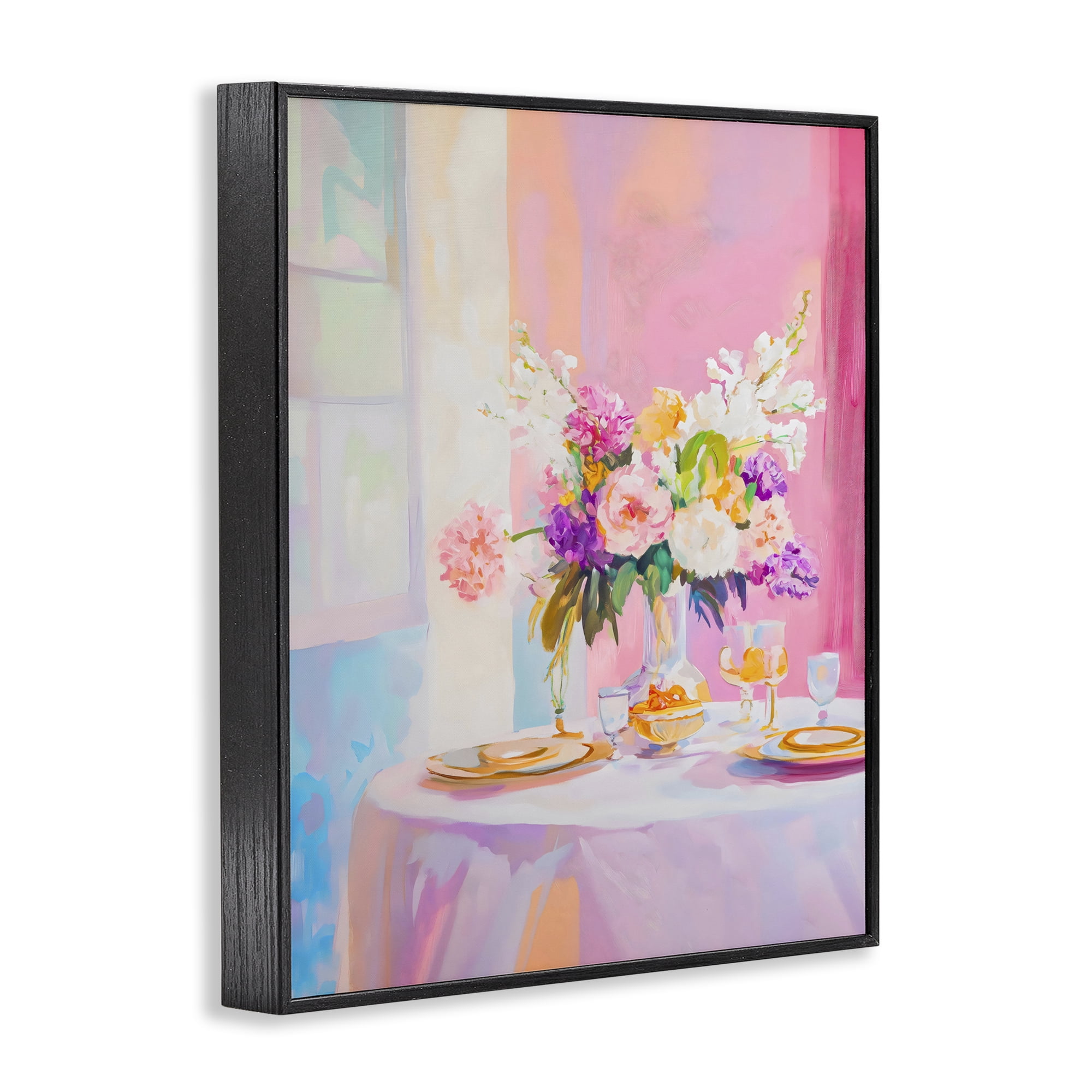 Stupell Industries Pink Brunch with Romantic Bouquet Black Framed Giclee Art, design by The Prints Vibe