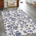 thumbnail image 3 of 3'x5' Area Rugs, Blue Floral Leaf Indoor Outdoor Area Rug for Living Room Bedroom, Retro Farmhouse Plant Tree Branch Washable Bathroom Rugs Kitchen Floor Carpet Mats Home Decor Aesthetic, 3 of 8
