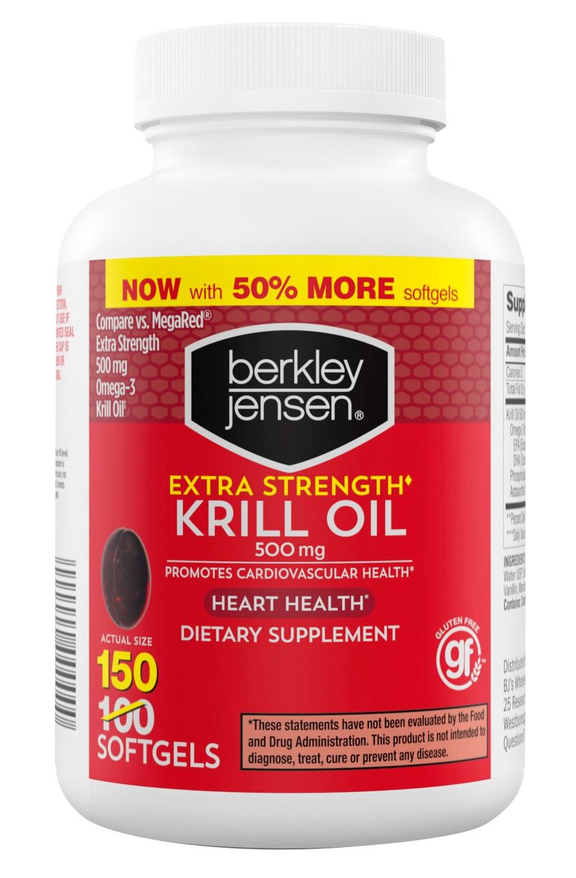 Berkley Jensen Extra Strength Krill Oil, Heart Health, Softgels 150 Ct