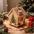 thumbnail image 6 of Christmas Wooden House Pearl Art DIY Craft Kit,Beginner Friendly 3D Cabin Ornament,Santa Reindeer Snowflake Rhinestone Bead Painting Set,Indoor Tabletop Xmas Tree Hanging Holiday Decor Gift for Adult, 6 of 10