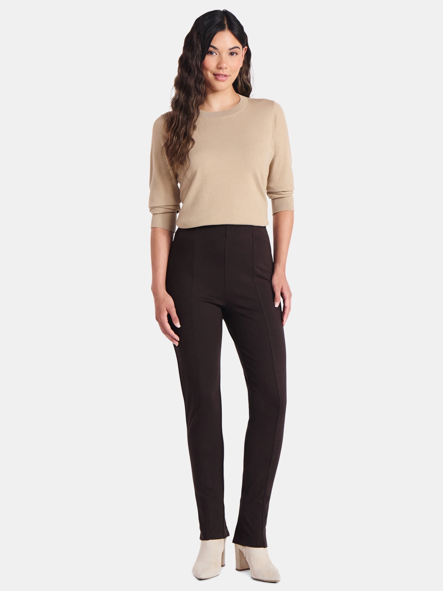 Time and Tru Women's Ponte Knit Skinny Pants, 29" Inseam, Sizes XS-XXL