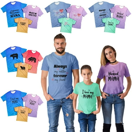 

Mother s Day Boys Girls Short Sleeve Tee Loose Tops Plus Size Men