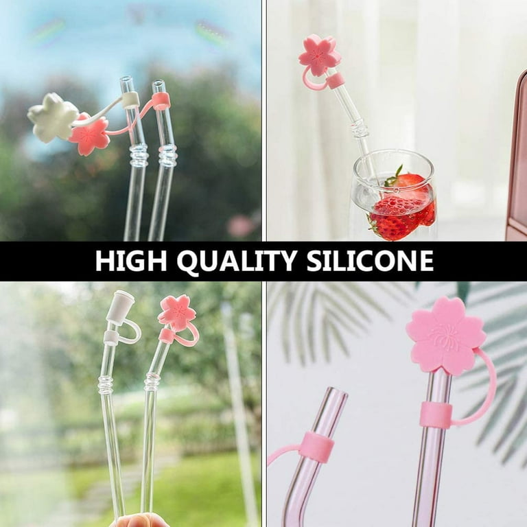 Straw Plugs Cover 3Pcs Silicone Straws Tips Covers Heart Wings