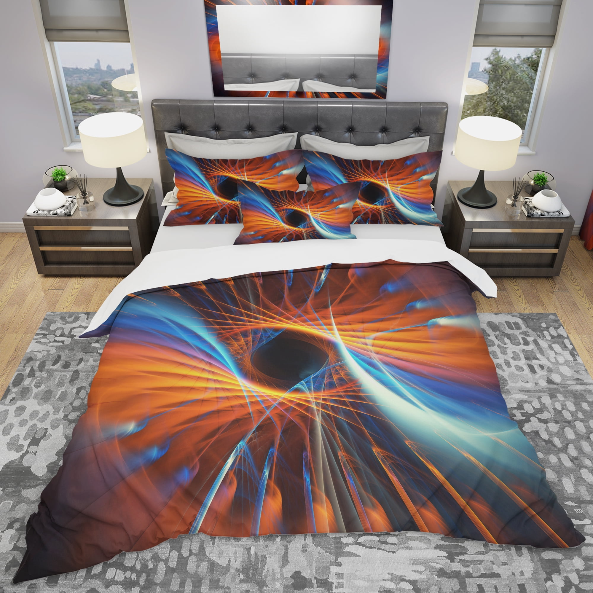 Designart 'Centered' Modern & Contemporary Duvet Cover Set