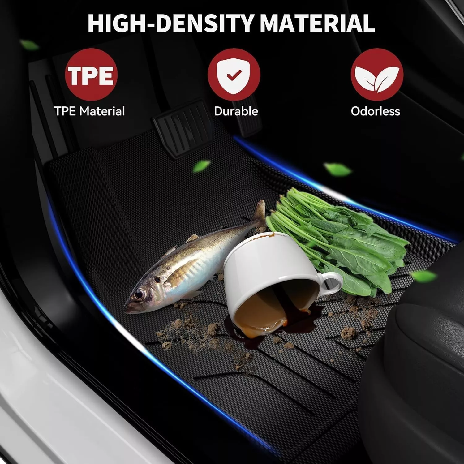 RVNI Floor Mats + Cargo Liner Full Set for 2020-2023 2024 Tesla Model Y All-Weather 6PCS