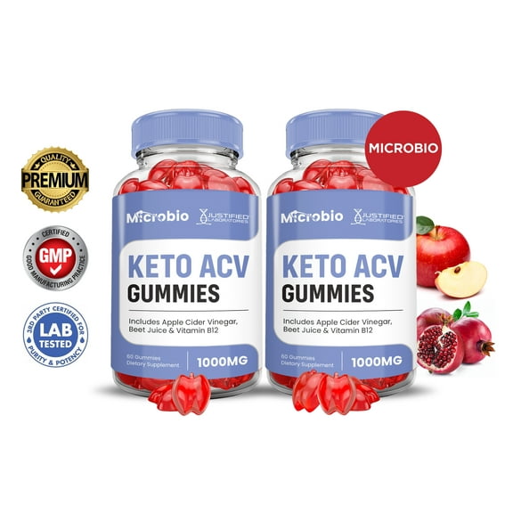 (2 Pack) Microbio Keto ACV Gummies 1000MG Dietary Supplement 120 Gummys