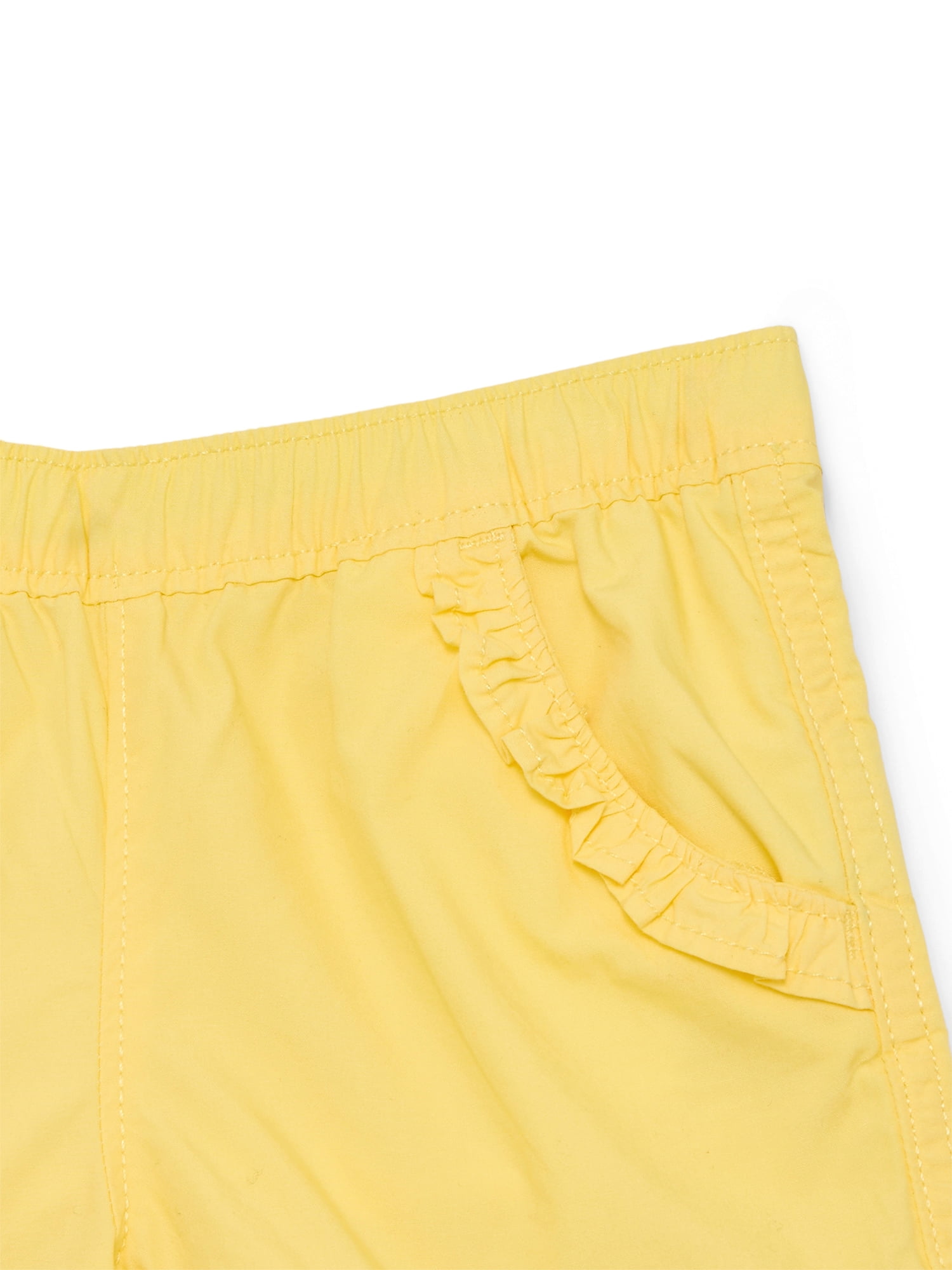 Wonder Nation Baby Girls Cotton Ruffle Pocket Shorts, Sizes 0M-24M