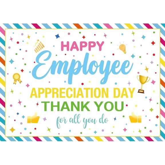 Employee Appreciation Backdrop Happy Employee Appreciation Day Photography Background Thank You Staff Wall Party Decorations Banner Supplies for Office