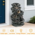 thumbnail image 6 of Trendix Cascading Rock Water Fountain with LED Warm Light, Outdoor Multi-Tier Resin Fountain for Patio Backyard Garden Decor, Landscape, 6 of 7