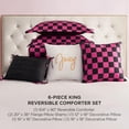 thumbnail image 3 of Juego de Ropa de Cama Juicy Couture Rey Reversible con Diseño de Tablero 6 Piezas, 3 of 9