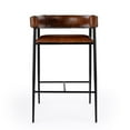 thumbnail image 6 of Pemberly Row Modern Brown Leather And Iron Cushioned Bar Stool, 6 of 17