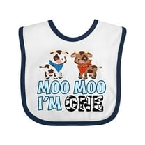 Inktastic Moo Moo I'm 1 with Cute Holstein Cows Boys or Girls Baby Bib