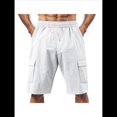 thumbnail image 3 of Pantalones Cortos Cargo para Hombre, Modernos, con Cordón Ajustable, Cintura Elástica, Informales, con Múltiples Bolsillos, para Entrenamiento, Deportes Al Aire Libre. L, 3 of 9