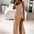 thumbnail image 2 of GET IT : Robe Nuisette Sans Manches en Satin pour Femmes - Longue Robe de Soirée Maxi à Col Bénitier pour Tenue Décontractée de Fête_cadeau Spécial, 2 of 3