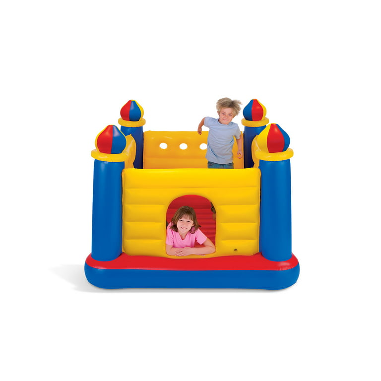 Intex 48259EP Inflatable Jump-O-Lene Castle Bouncer Indoor Outdoor Kids  Jump Bounce House for 2 Kids, Ages 3 to 6 Years 