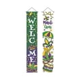 thumbnail image 2 of Meggemo 71x12 Inch Mardi Gras Party Banner Decoration Fabric Swag for Mantle Door Wall Backdrop Festive Event Hanging Sign, 2 of 6