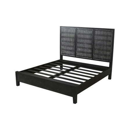 Sarah Eastern King Sized Solid Wood Bed in Antique Brown Finish