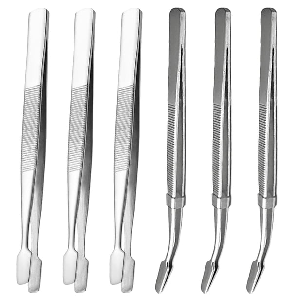 Juego de 6 pinzas de acero inoxidable para sellos, herramientas para coleccionistas, pinzas multiusos para manualidades en metal.