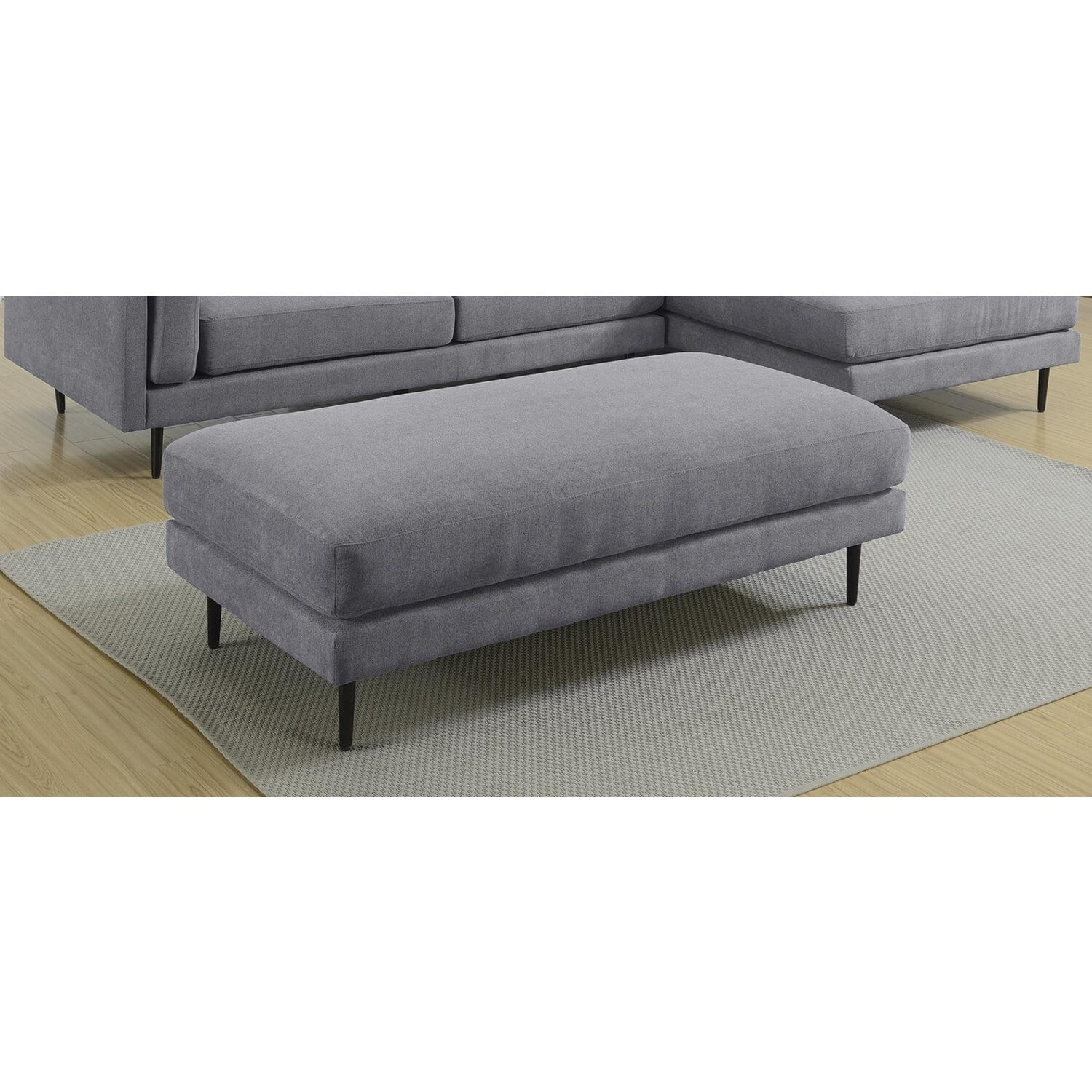 Colton Gray Ottoman in Polyester Fabric