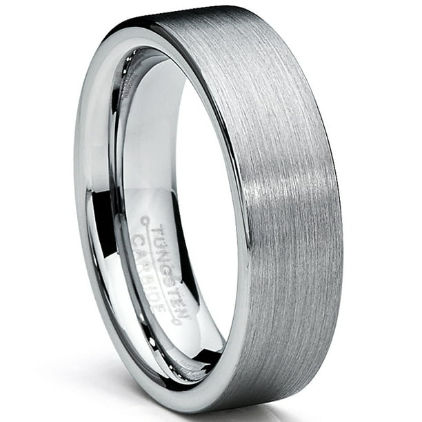 Tungsten Carbide Men's Brushed Wedding Band Ring Comfort Fit 6MM Size 7