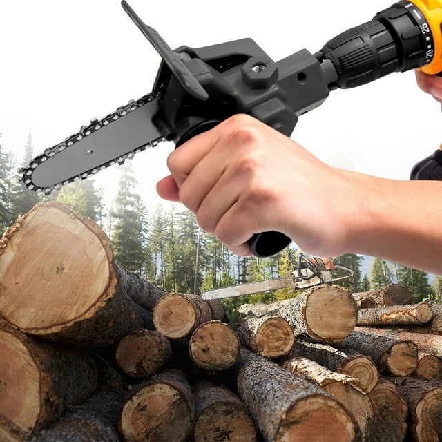 Yhmxh Tools, Drill To Saw Adapter,Portable Chain Saw Sharpening Tool Set For Pruning Trees Wood Cutting Accessories Chain Saw