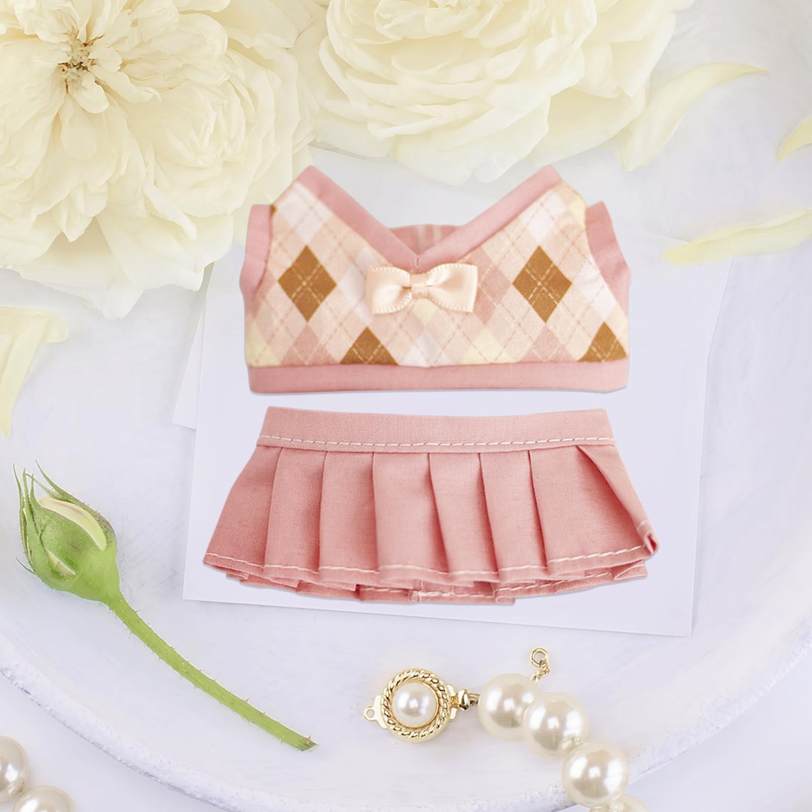 Ropa para muñecas perfke Atuendos para muñecas 17 cm Falda rosa 2 piezas | en línea Ropa para muñecas perfke Atuendos para muñecas 17 cm Falda rosa 2 piezas | en línea
