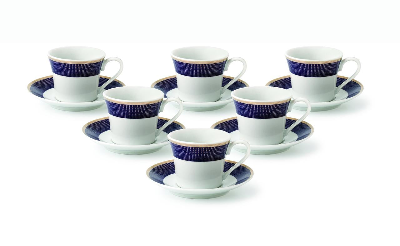 Hedume 6 Pack 5 OZ Espresso Cups with Saucers and Spoons,  Stackable Espresso Coffee Cup Set for Specialty Coffee Drinks, Latte, Cafe  Mocha and Tea: Cup & Saucer Sets
