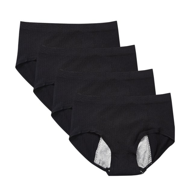 Intimates 4PCWomen's Widened Version Of Three Layer Anti-Side Underwear Midwaist Underwear One Size