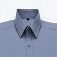 thumbnail image 2 of LYMAYTER Summer Men's Formal Shirt Solid Color Long Sleeves Shirt Easy Care Casual Top, 2 of 7