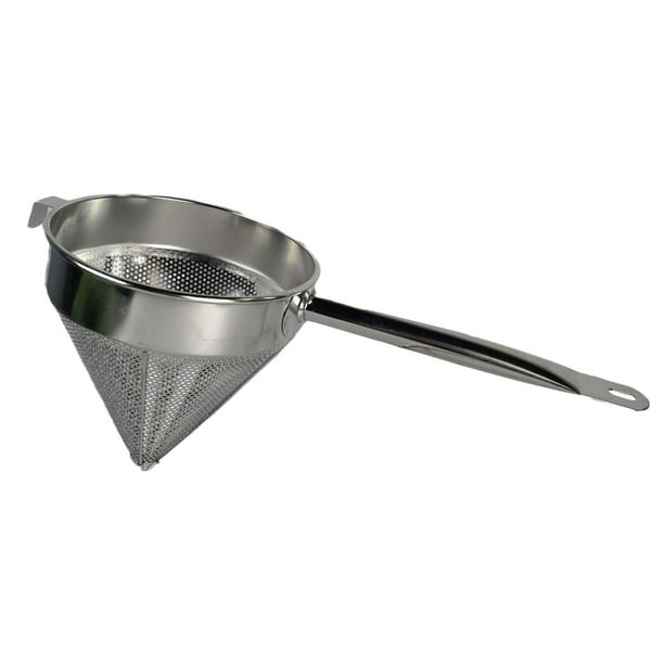 Colador de caldo BLESIY Coladores cónicos 8 pulgadas de diámetro Cesta de filtro acero inoxidable