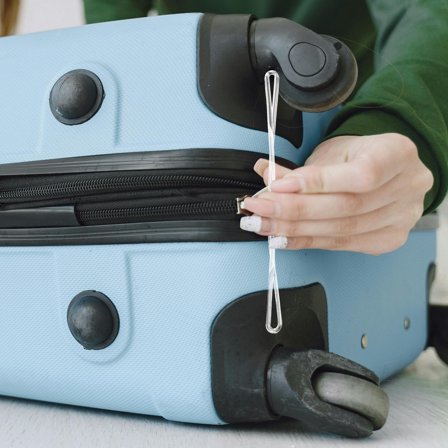 SEWCHICS 30Pcs Transparent PVC Loop Straps Clear Luggage Tag Holders for Travel and Cruise Bags