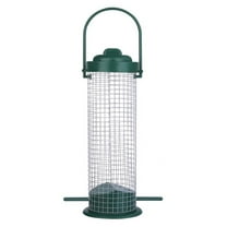 UNTERING Hanging Wild Bird Feeder with Perch Clear Tube Suet Metal Bird Feeders for Garden Yard Outdoor