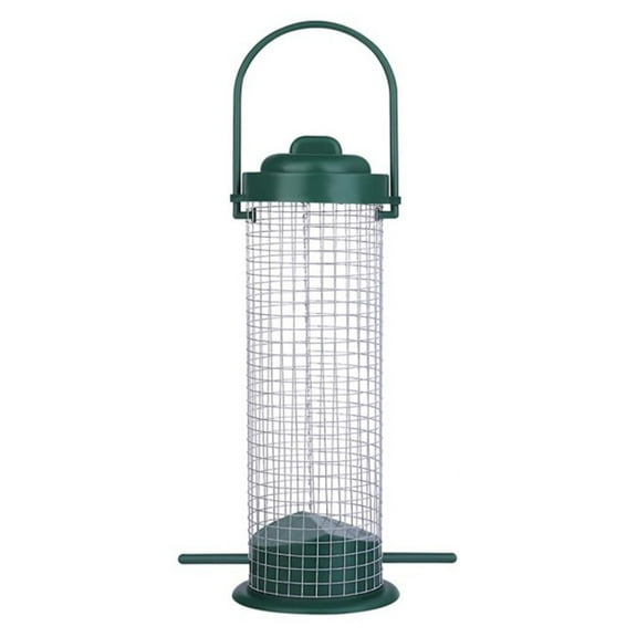 UNTERING Hanging Wild Bird Feeder with Perch Clear Tube Suet Metal Bird Feeders for Garden Yard Outdoor