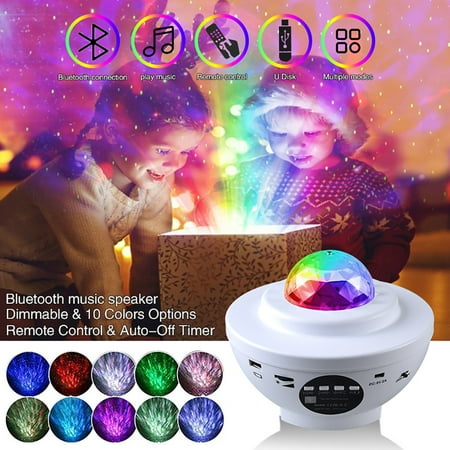 

Cre-Heaven Star Projector Night Light With RC&Music Speaker for Bedroom