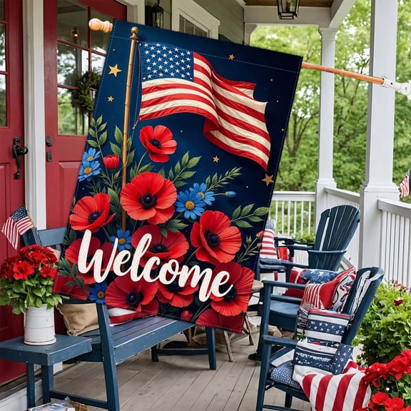 4th of July Decorations Garden Flag,Patriotic Double Sided Flag for Outdoor Yard Porch Decoration, Home Exterior, Seasonal Display,11.8x17.7 Inch