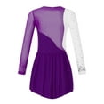 thumbnail image 4 of iiniim Kids Girls Figure Skating Dress Long Sleeves Ballet Dance Skirted Leotards Gymnastics Size 6-16 Purple 14, 4 of 7