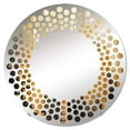 thumbnail image 2 of Designart "Gilded Lattice Urban Skyline III" Skyscrapers Polka Dot Round Wall Mirror - Architecture Oval Printed Decorative Mirror - Multiple Color Options, 2 of 5