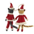 thumbnail image 2 of Holiday Ornament Mr & Mrs Cat Clause Set/2 Felt Kitten Santa Stand Hang Wo2033, 2 of 3