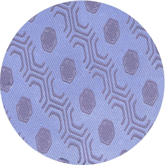 Ahgly Company Machine Washable Indoor Round Transitional Medium Slate Blue Area Rugs, 3' Round