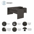 thumbnail image 3 of Echo 72W Bow Front L Shaped Desk w/ Drawers in Charcoal Maple - Engineered Wood, 3 of 6