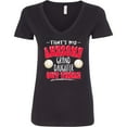 thumbnail image 3 of Inktastic That's My Awesome Granddaughter out There with Volleyball Women's V-Neck T-Shirt, 3 of 5