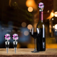 thumbnail image 5 of Tapones para botellas de vino, juego de 3 tapones de vino de acero inoxidable para regalos, bares, fiestas navideñas y bodas, 5 of 5