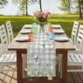 thumbnail image 4 of Table Runners 90 Inches Long Dress Scarves, Watercolor Floral Farmhouse Coffee/Dining/Kitchen Table Runner for Living Room, Spring Flowers Birds Plants Gray Plaid 13x90 Inch, 4 of 9