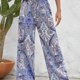 thumbnail image 1 of Pantalones De Pierna Ancha Con Estampado De Paisley Bohemio, Pantalones Elásticos Con Cordón Bohemio, Ropa De Mujer, 1 of 4