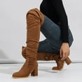 thumbnail image 4 of Juosiy Women's Over The Knee Thigh High Chunky Heel Boots Long Stretch Sexy Fall Boots with Natural Folds, 4 of 9