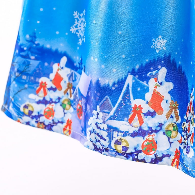JLMSPLWG Smocked Christmas Dress Girls Green Christmas Christmas Party  Dresses Black Western Dress Gymnastics Clothes for Girls Baby Clothes  12-18, Sky Blue 8-9 Years - Walmart.com