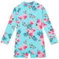 thumbnail image 3 of ASFGIMUJ Toddler Swimsuit Girl 1 Piece Long Sleeve Printing Beach Bathing Baby Suit Rash Guard Swimwear Baby Bathing Suit Girl,Size 6-7Y, 3 of 7