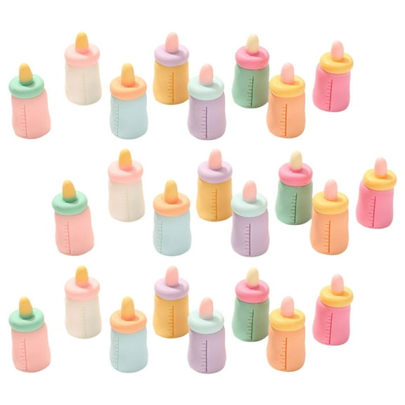 UPOUART 24Pcs Resin Feed Bottles Assorted Color for Toy Kitchen Accessories Playtime