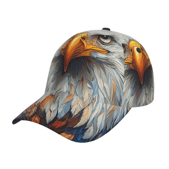 Fashion Baseball Cap Adjustable Snapback 3D Dad Hat Trucker Hats , Bald Eagle