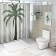 thumbnail image 7 of Orinice Palm Tree Shower Curtain Set Tropical Plant Botanical Bathroom Sets Shower Curtain with 12 Hooks Wild Nature Theme Bathroom Decor with Rugs Bath Accessories with Mats Toilet Lid Cover 69x72, 7 of 7